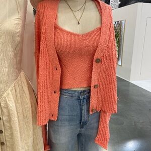 By Together Coral Cardigan and Tank Set